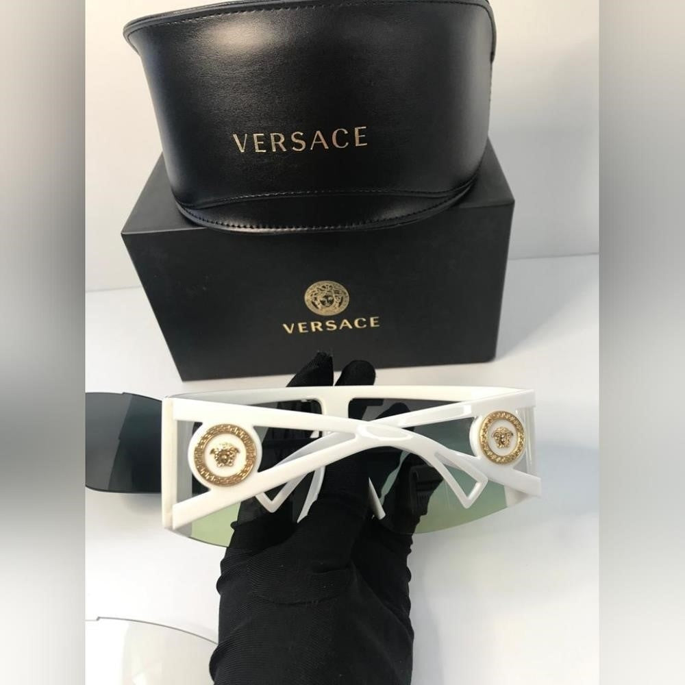 💯Versace 4393 401/1W Sunglasses White/Clear w/Extra 2pc Interchangeable Lenses