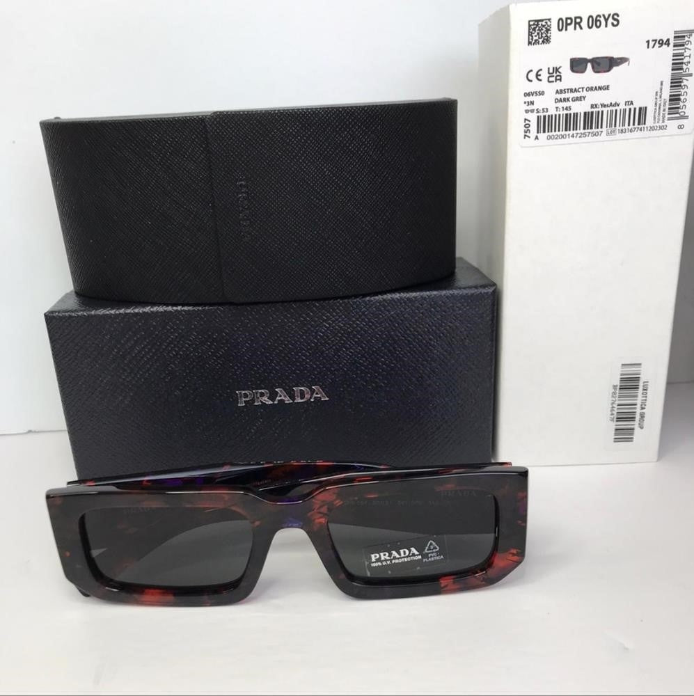 💯 - Authentic New PRADA 06YS 06V5S0 Abstract Orange Dark Grey