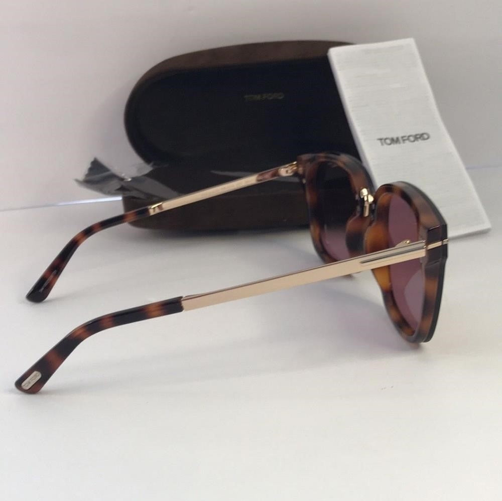 New 💯 Original Tom Ford® FT1014 Philippa-02 52Y - Shiny Dark Havana  Logo