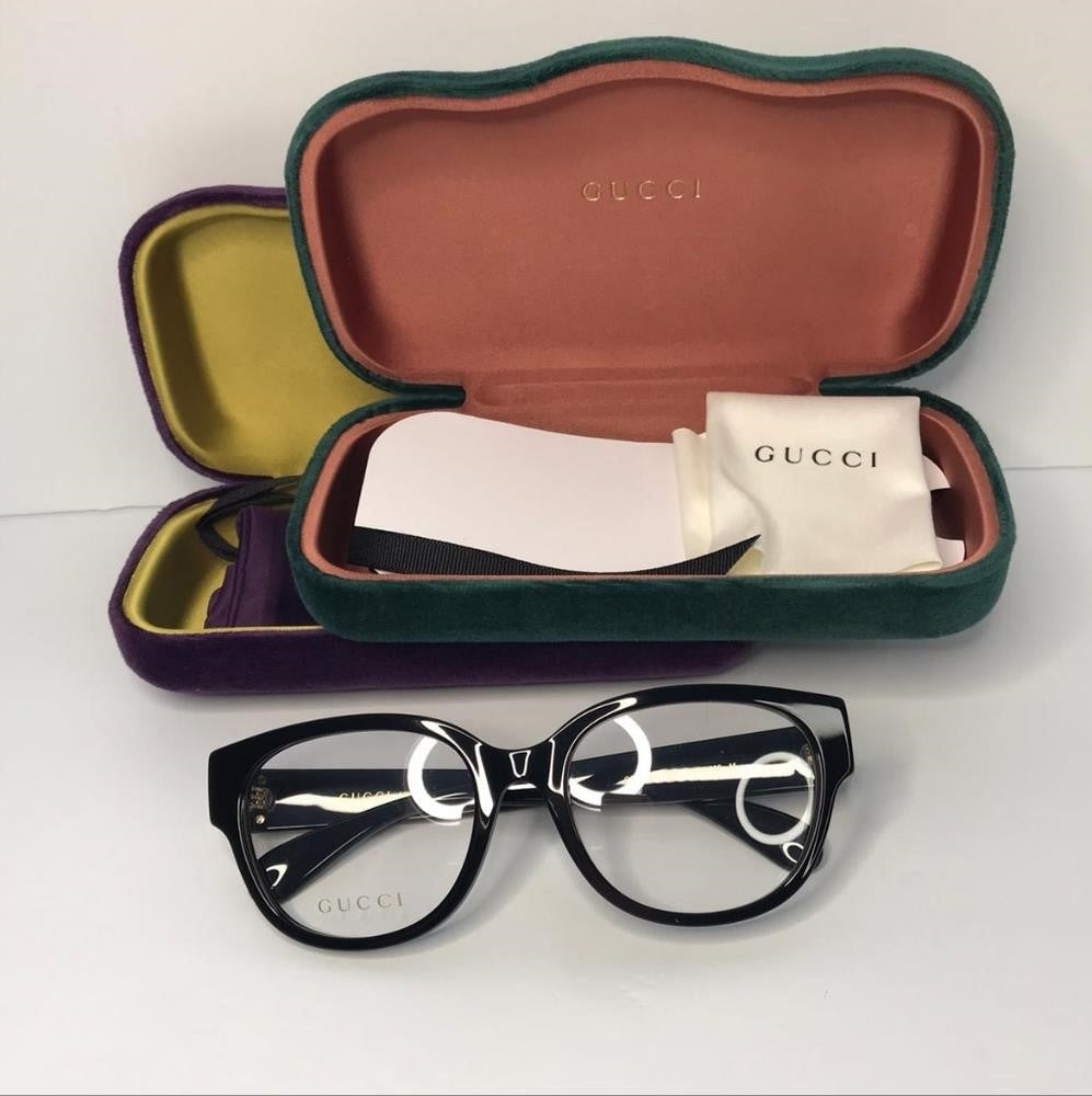 New 💯 Authentic GUCCI GG1411O EYEGLASSES004 Black/Gold