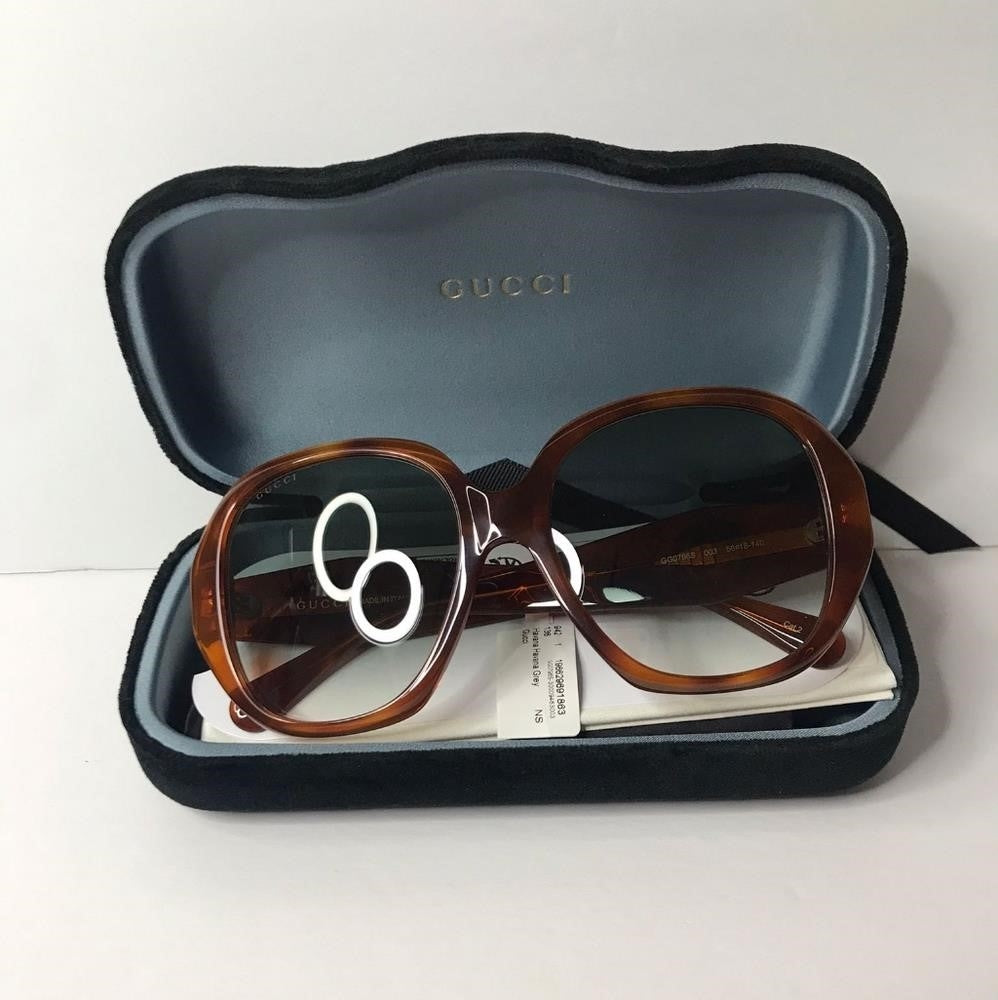 💯  Original Gucci Grey Gradient Geometric Ladies Sunglasses GG0796S-003