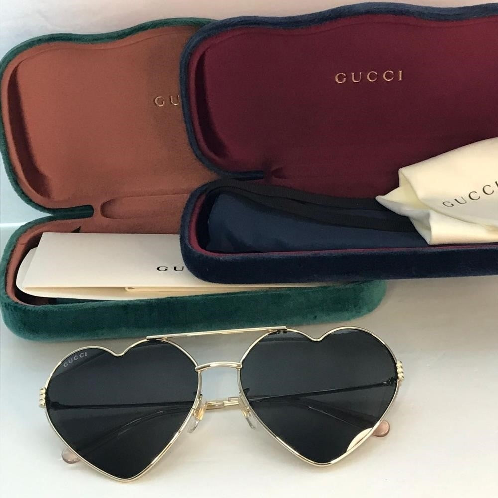 💯 - New Auth - Ship Same day Gucci Grey Irregular Ladies Sunglasses GG1283S …