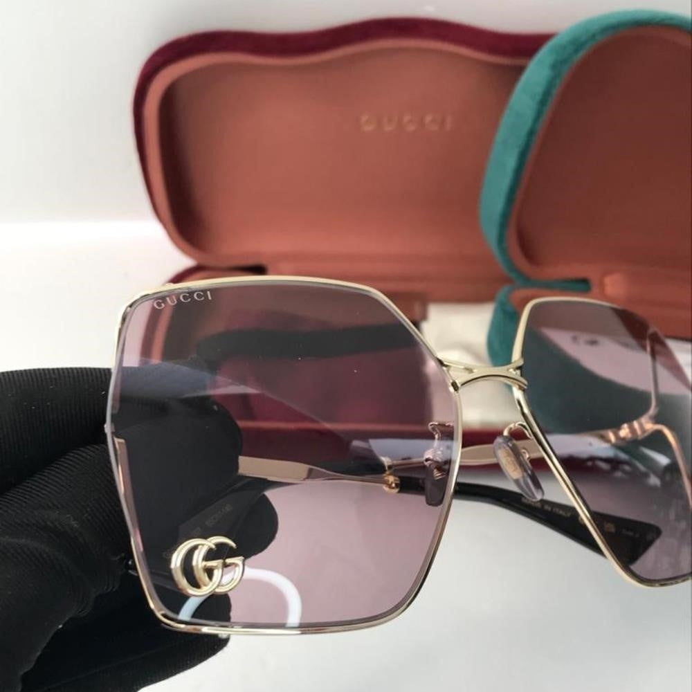 New  - 💯 Original GUCCI violet GG0817S 007 Oversized Sunglasses