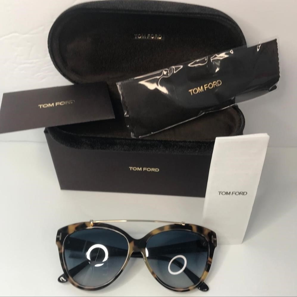 💯 Auth Tom Ford Butterfly Sunglasses TF518 Livia 56W Tortoise/Black 58mm FT0518