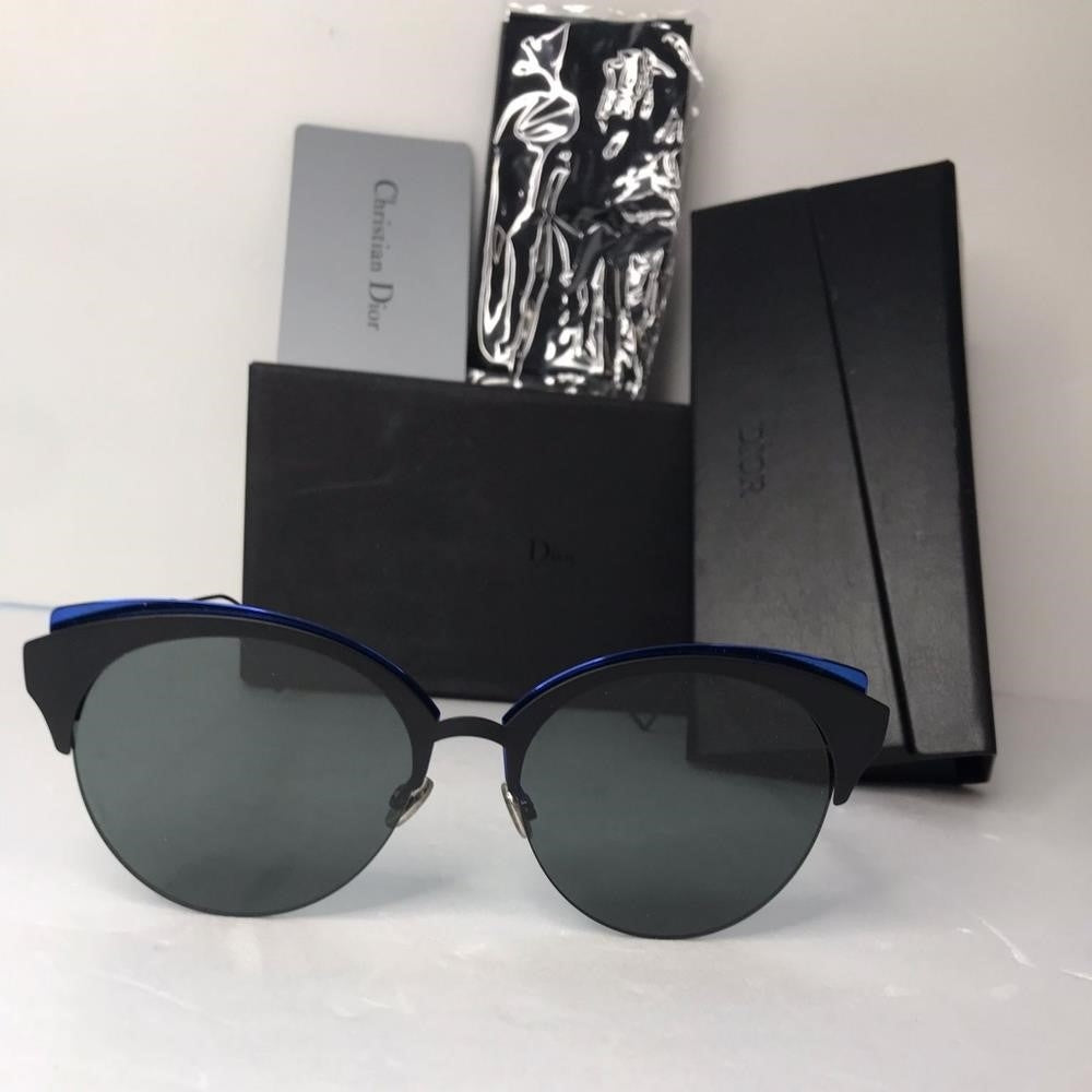 New - 💯 Original CHRISTIAN DIORMetal DioramaClub Sunglasses Black Blue