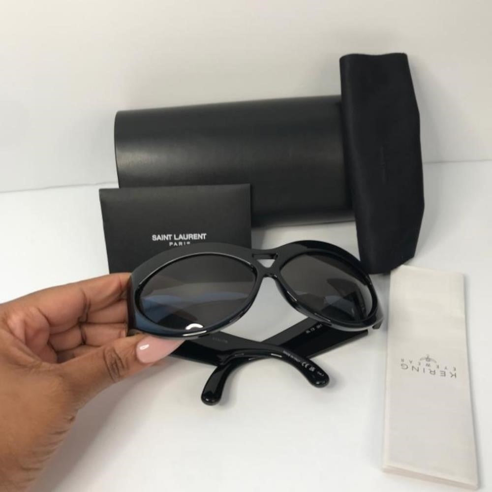 💯 New Authentic SAINT LAURENT Black SL 73 SunglassesCat-eye acetate-frame