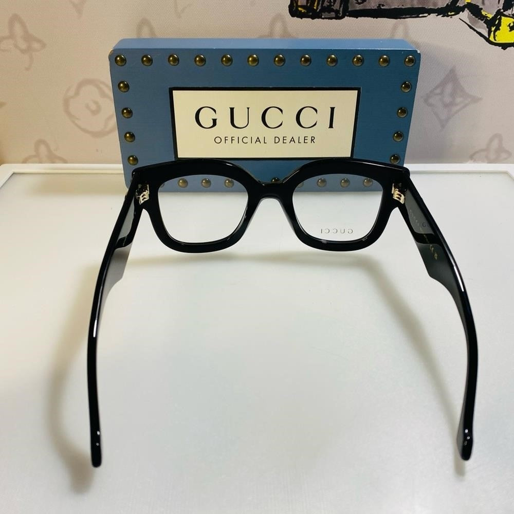 New Gucci Demo Square Ladies Optical Frames Eyeglasses GG1554O 001 49