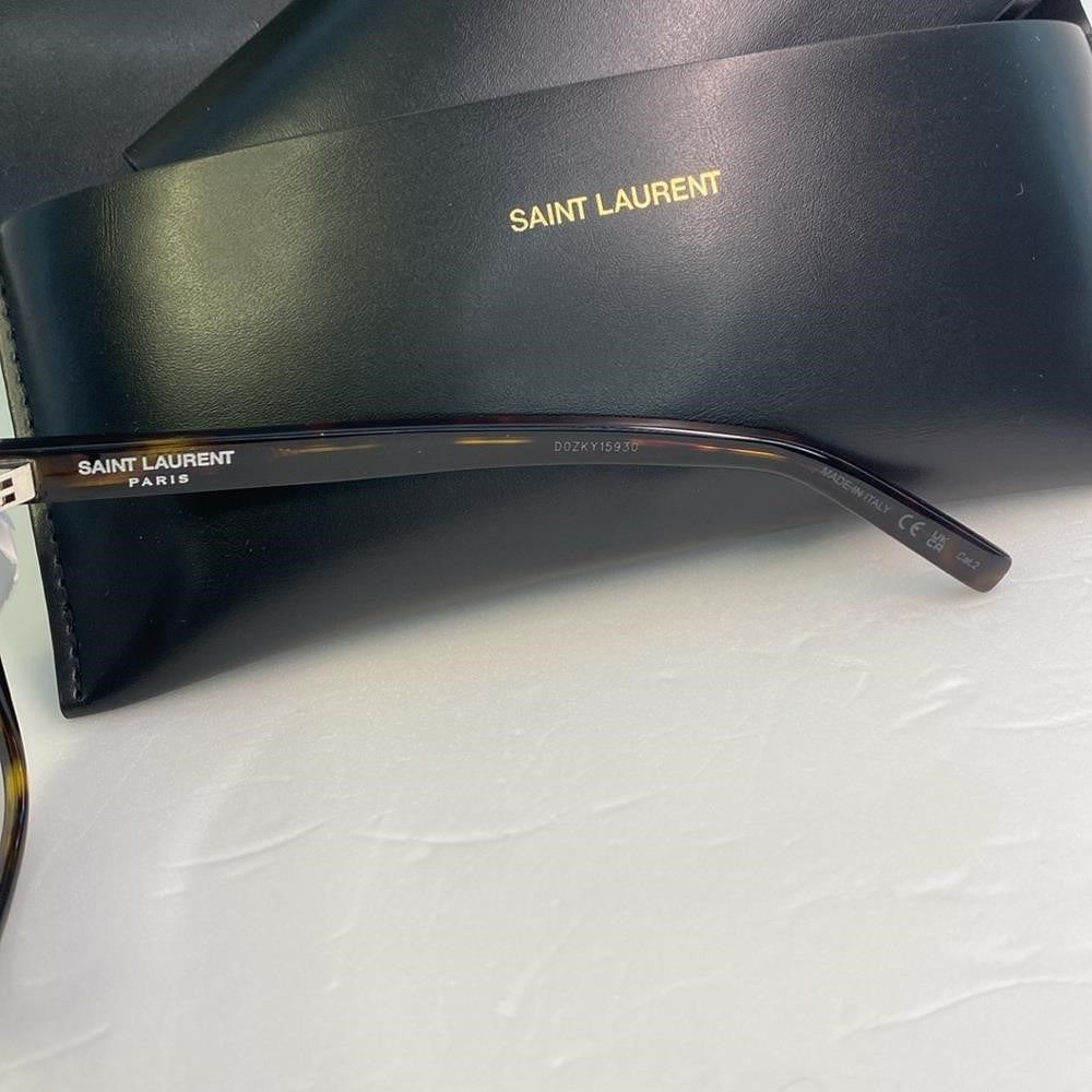 New 💯 Original SAINT LAURENT  Acetate Flat Top SL1 Sunglasses Tortoise