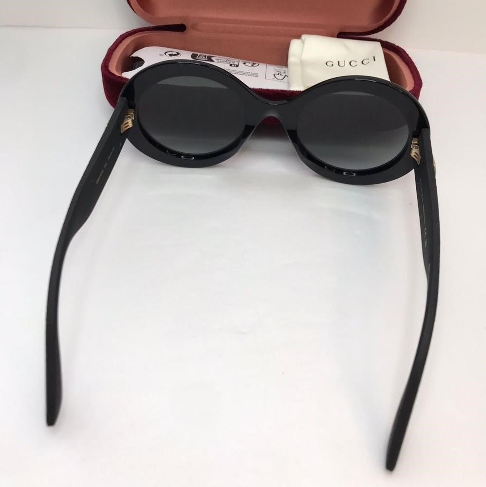 💯 Original  Gucci GG0101S 001 Grey Gradient Round Sunglasses.