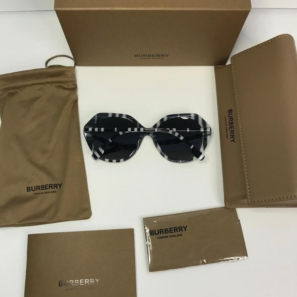 New  - Burberry Vanessa Dark Grey Geometric Ladies Sunglasses BE4375F 400487 57.