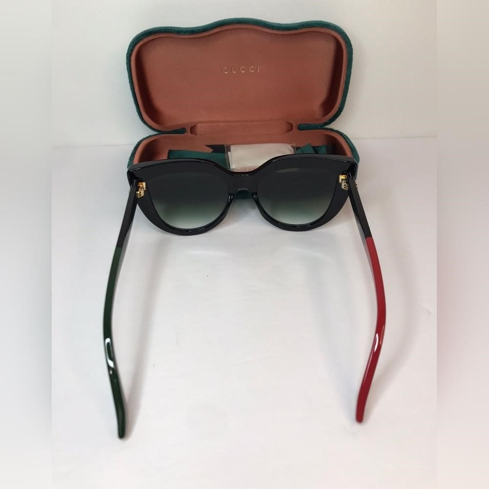 New - 💯 Original Gucci Sunglasses GG0164SN 003 Black with Red and Green Brown