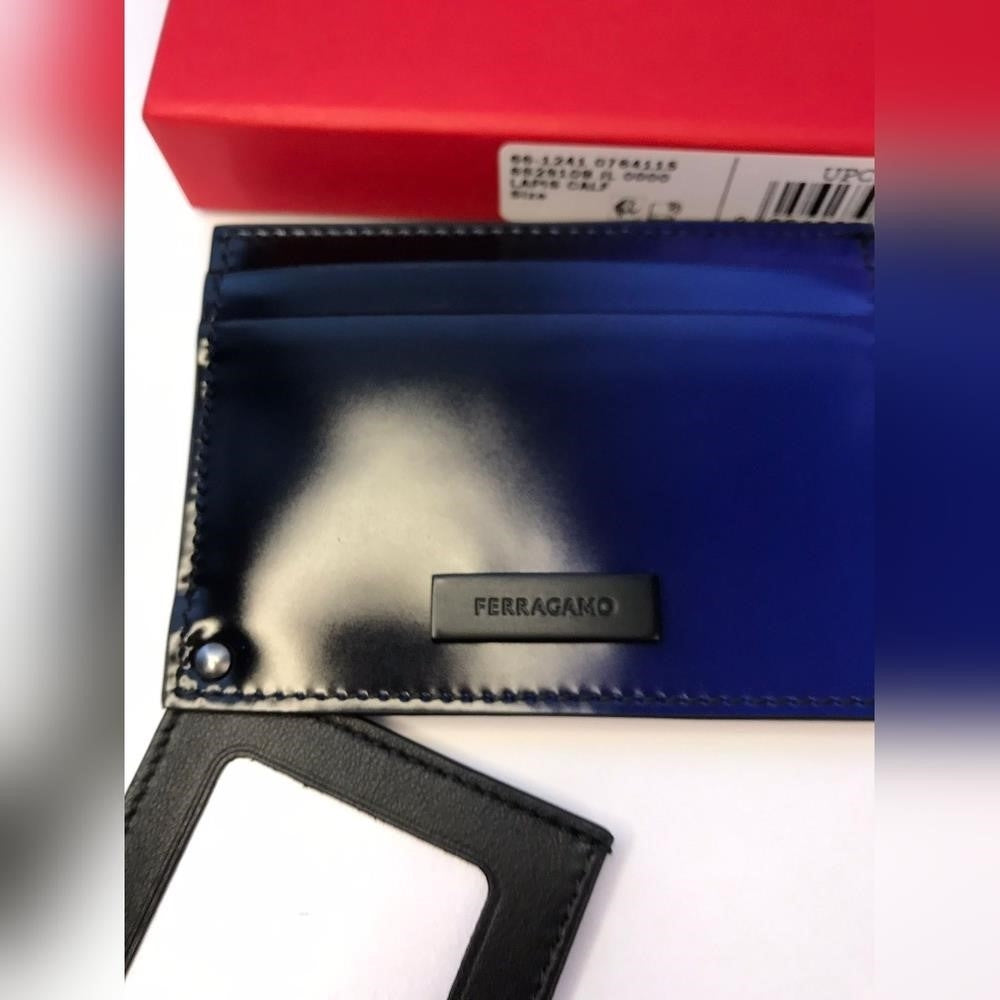 New Original Ferragamo’s Men's Maori Ombré Leather Bifold Wallet Card Case