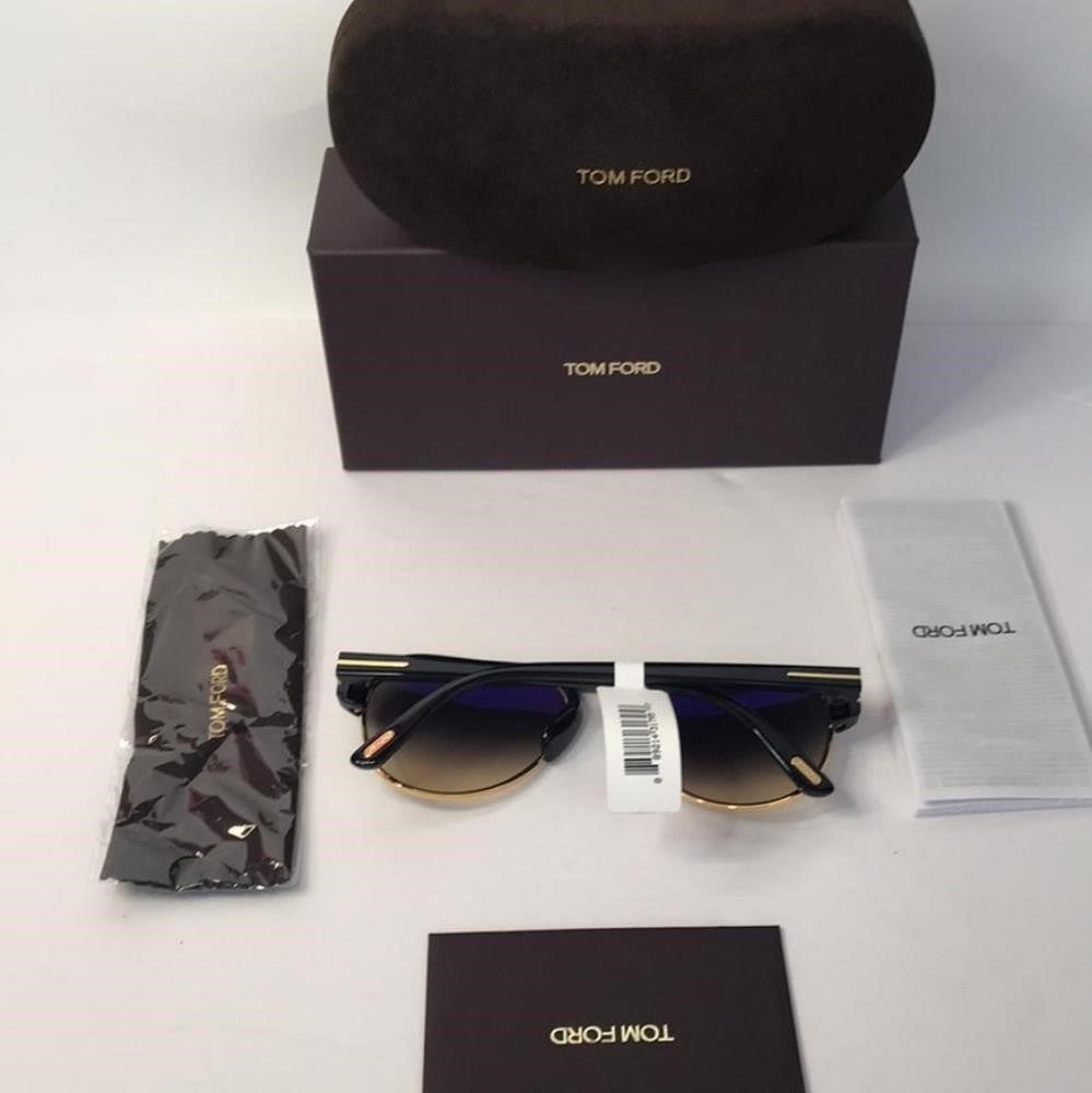 Tom Ford MARSHALL FT 0929 Shiny Black/Grey Brown Shaded 58/16/145 unisex Sunglas