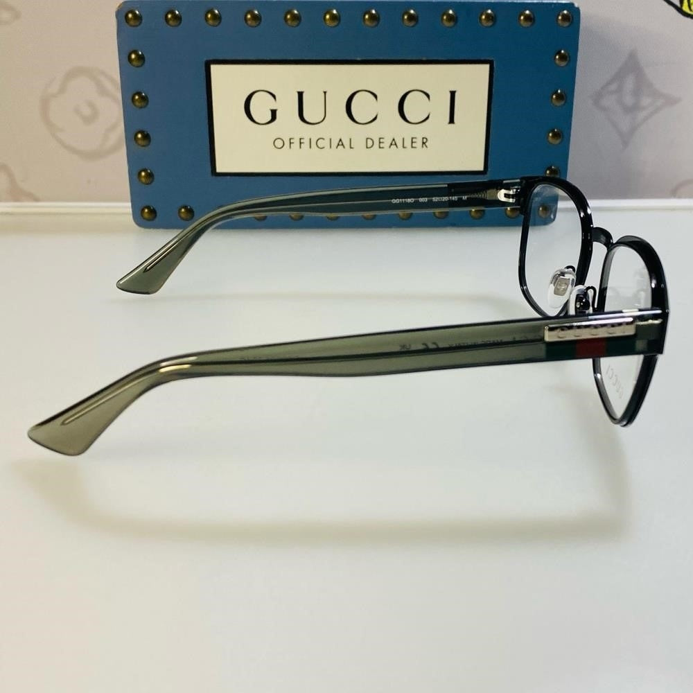 New Gucci Demo Square Men's Fashion Optical Eyeglasses GG1118O 003 52