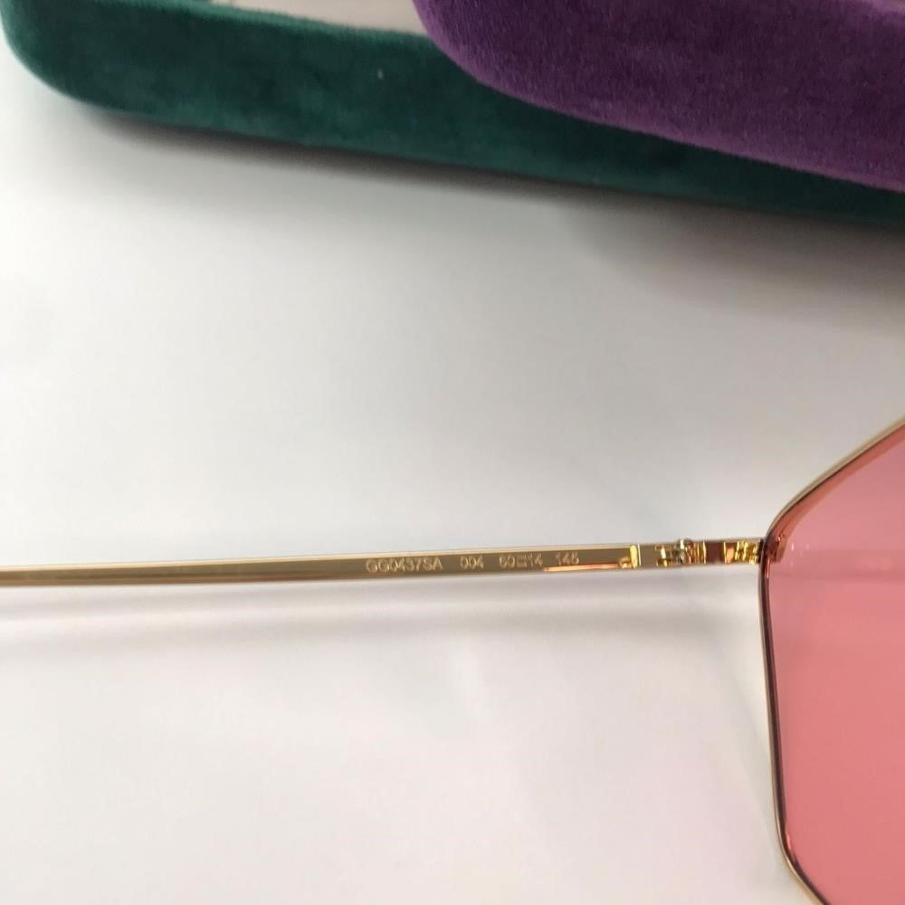 New - 💯original Gucci Pink Acetate GG0437SA Geometric Sunglasses