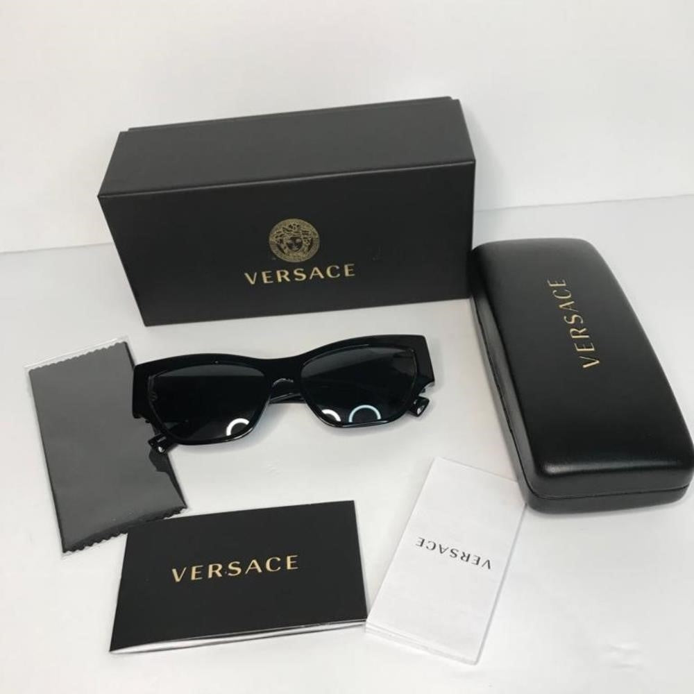 New- Versace VE4383 GB1/81 Sunglasses Women's Black/Grey Polarized Lens Cat E…