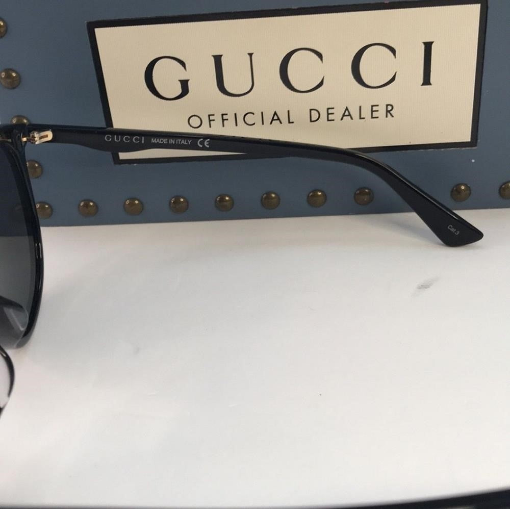 💯 - New trendy Original Gucci GG0261SA 001 Black Round Sunglasses