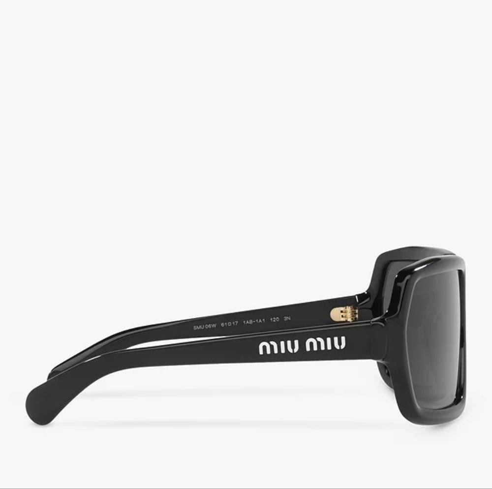 💯 Orginal Miu Miu MU 06WS Women's Irregular Sunglasses, Black/Grey