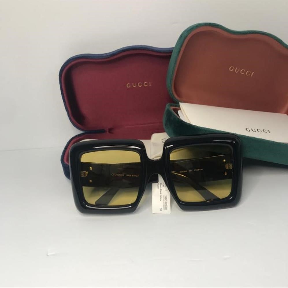 New 💯 Original Gucci of Black GG0783S Oversized Square Sunglasses