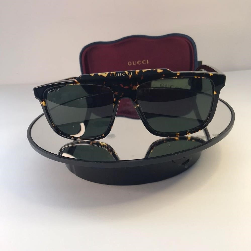 New Original Gucci GG1039S Havana tortoise square-frame sunglasses