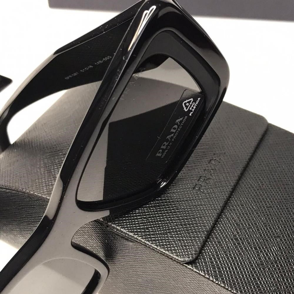 💯 - Authentic New Prada PR-08YS 1AB5S0 Sunglasses Women's Black Dark Grey Bu…