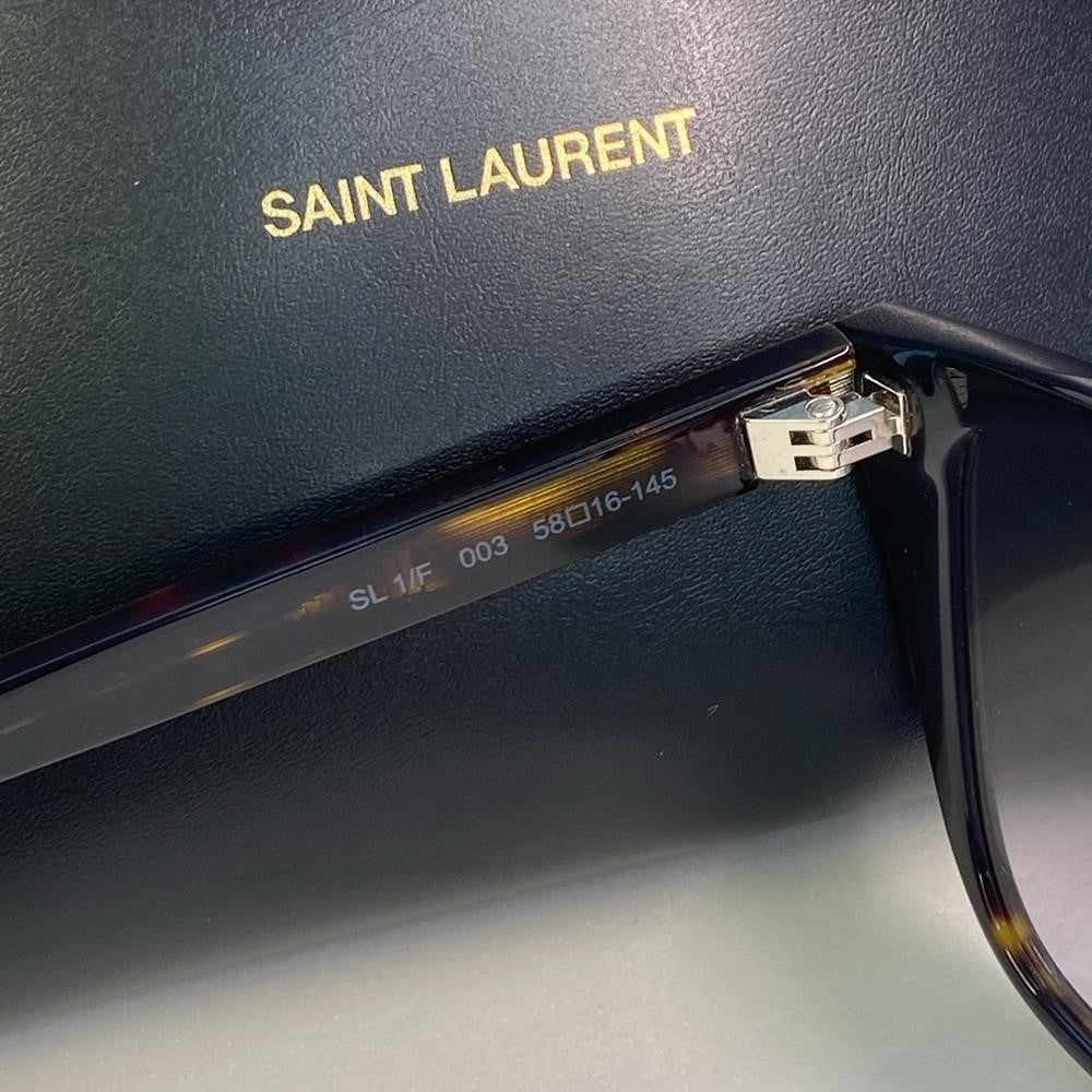 New 💯 Original SAINT LAURENT  Acetate Flat Top SL1 Sunglasses Tortoise