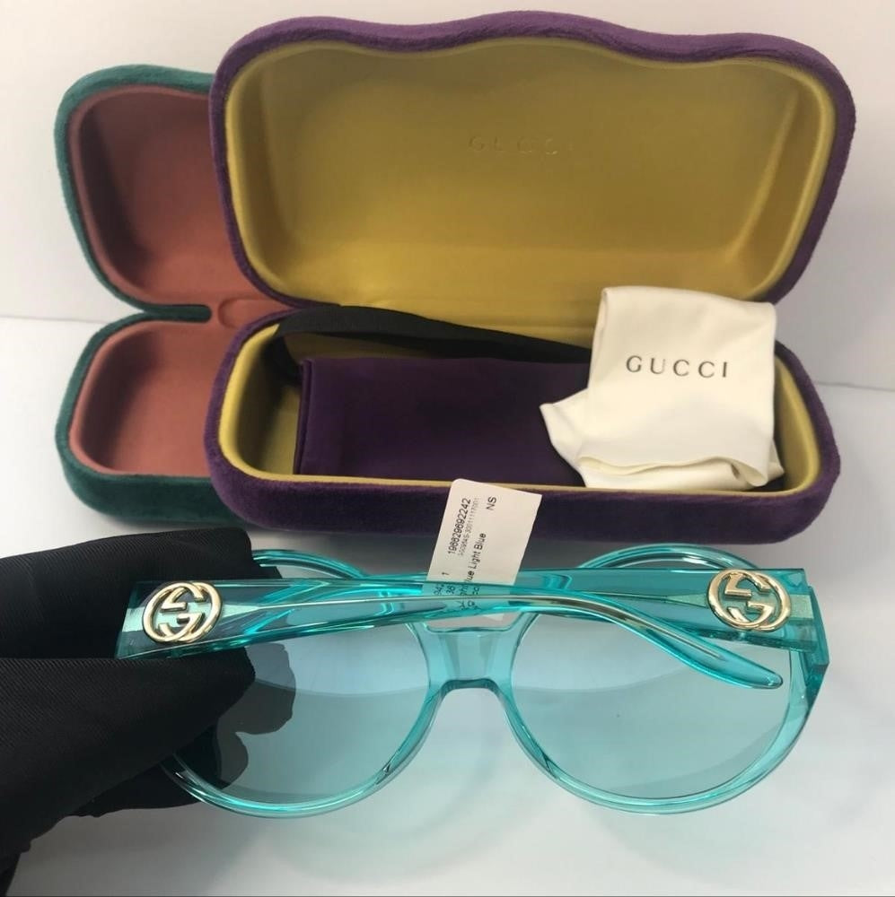 New -💯 Original  GUCCI GG0954S 001 Prestige Light Blue Sunglasses