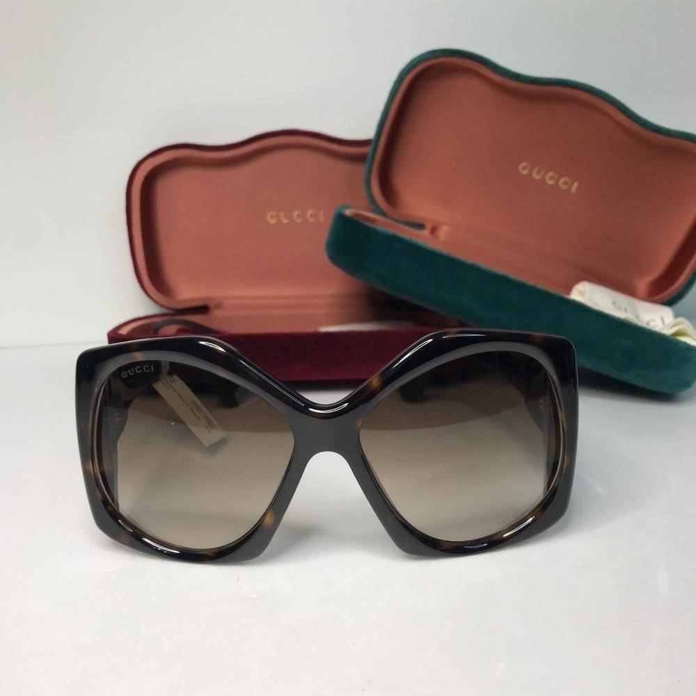 💯 original  New Gucci OVERSIZED   HAVANA BROWN Sunglasses, GG0875S-002-62