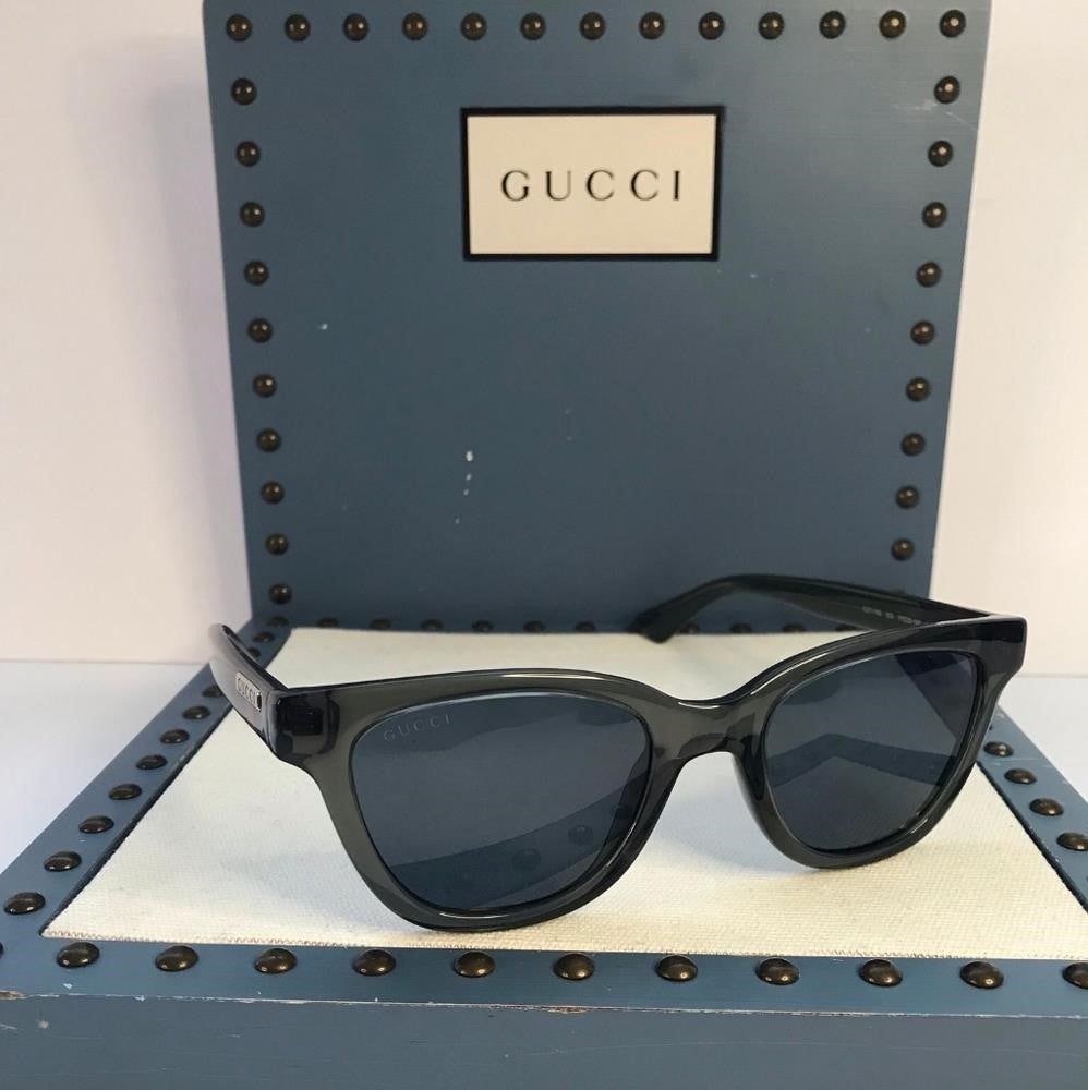 NEW GUCCI GG1116S 003 Gray Blue Square Men Unisex Sunglasses