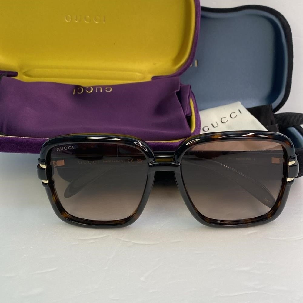 Gucci GG1066S 002 Sunglasses Women's Havana/Brown Gradient 59-16-145