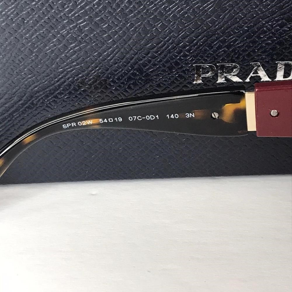 💯 - Authentic New Prada PR 02WS Women's Pillow Sunglasses, Cherry/Dark Havana