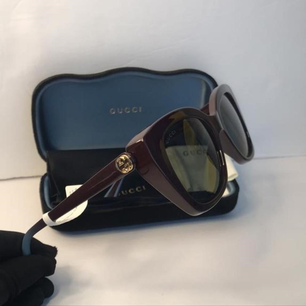 Gucci GG0921S 004 Sunglasses Women`s Brown/grey Lenses Fashion Rectangular 55mm