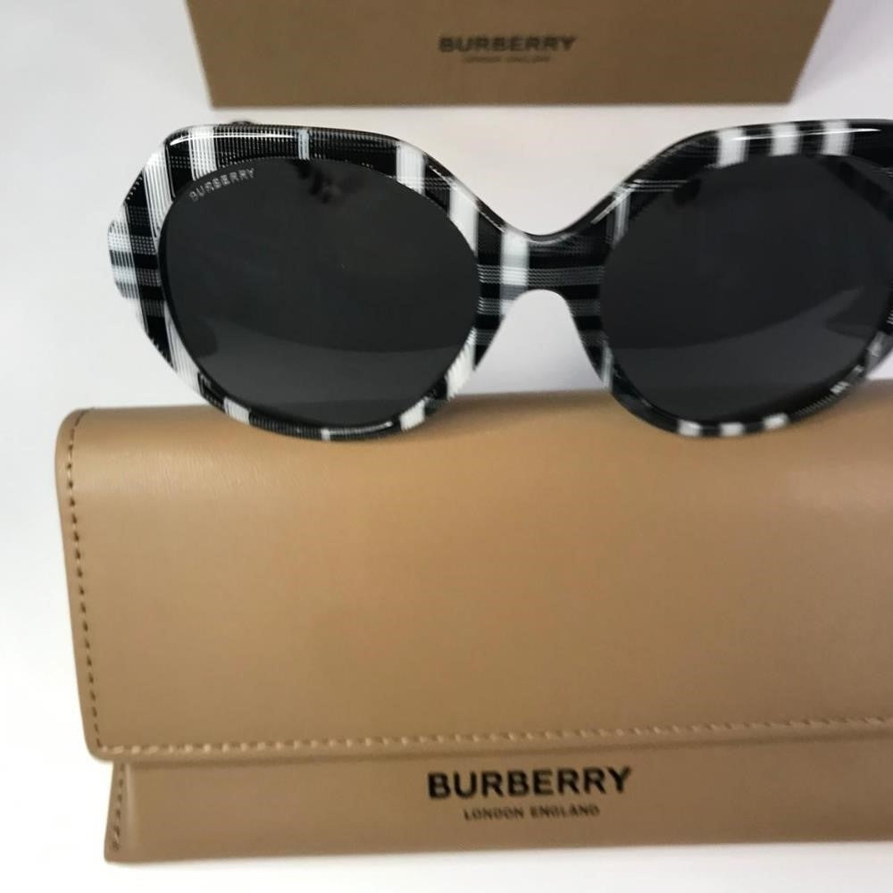 New  - Burberry Vanessa Dark Grey Geometric Ladies Sunglasses BE4375F 400487 57.