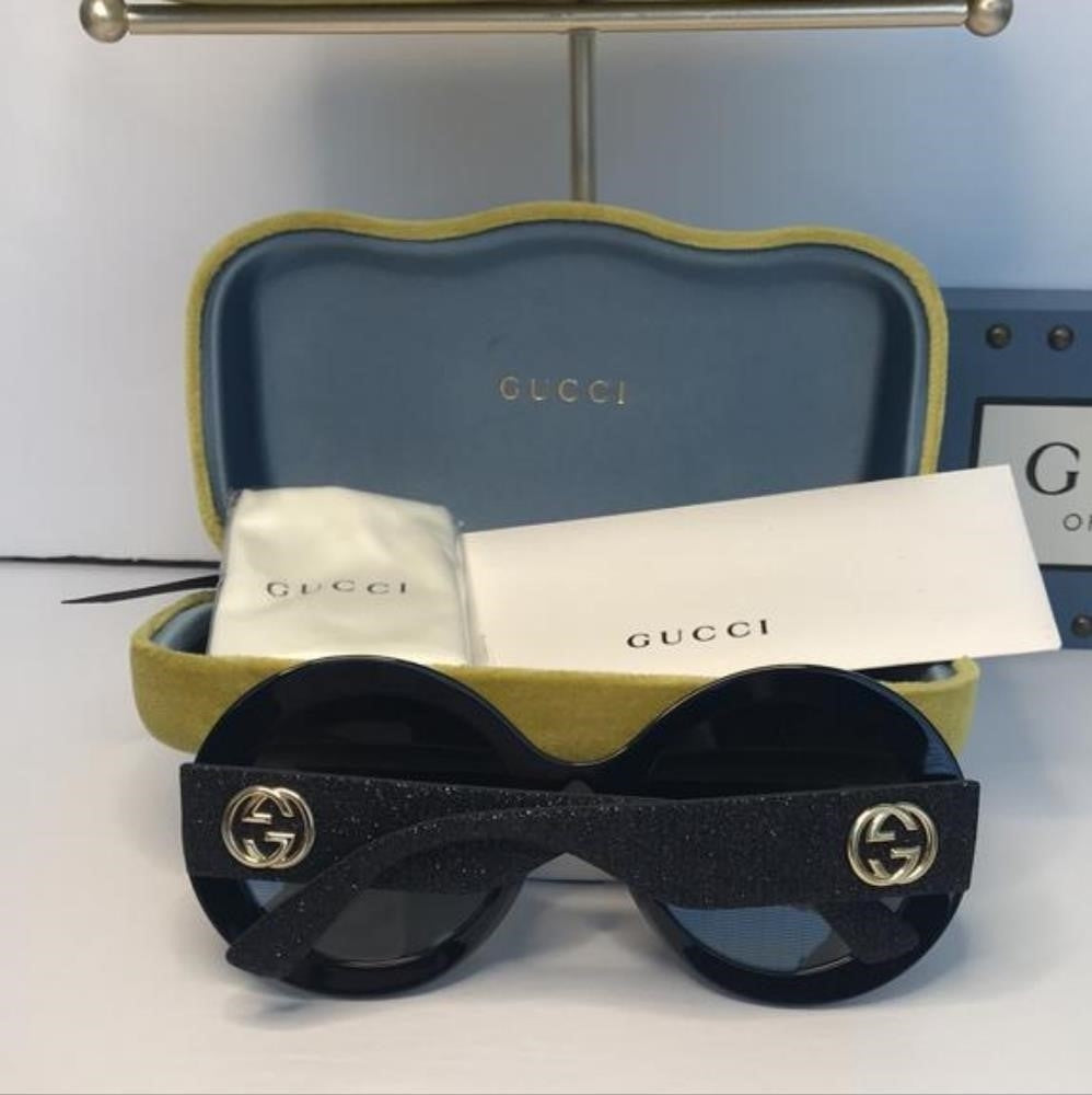 💯 - Authentic New Gucci Black GG0101S Round Gradient Sunglasses