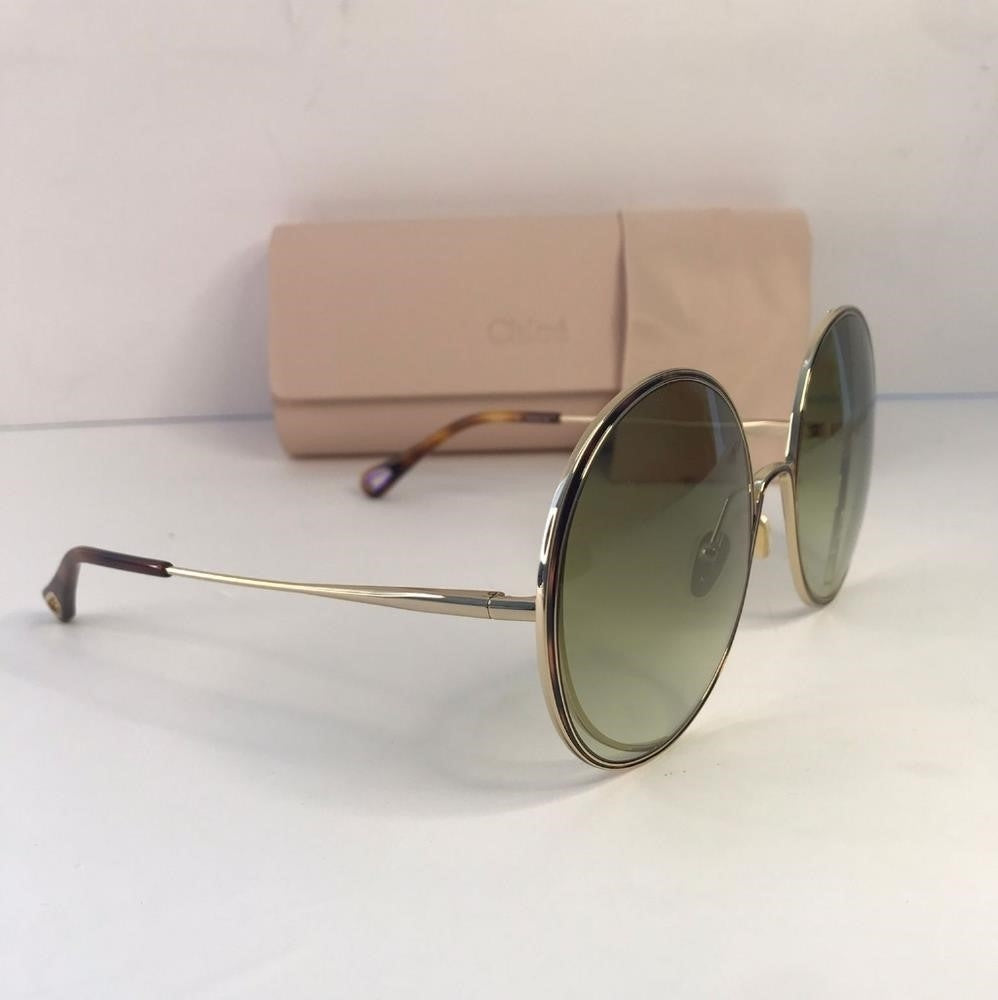 New 💯 Original Chloe Gold & Green Round Sunglasses HANAH COLLECTION