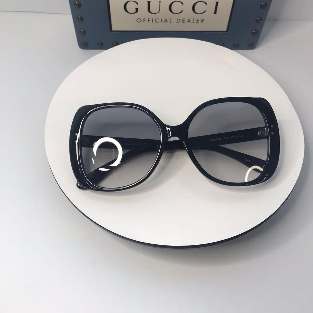 💯 Authentic Gucci Sunglasses GG0472S 001 Black Light Gray Gradient