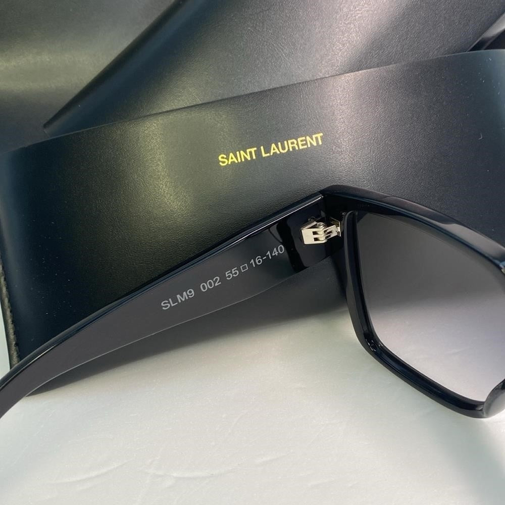 New Authentic SAINT LAURENT  Square SL M9 Black Sunglasses