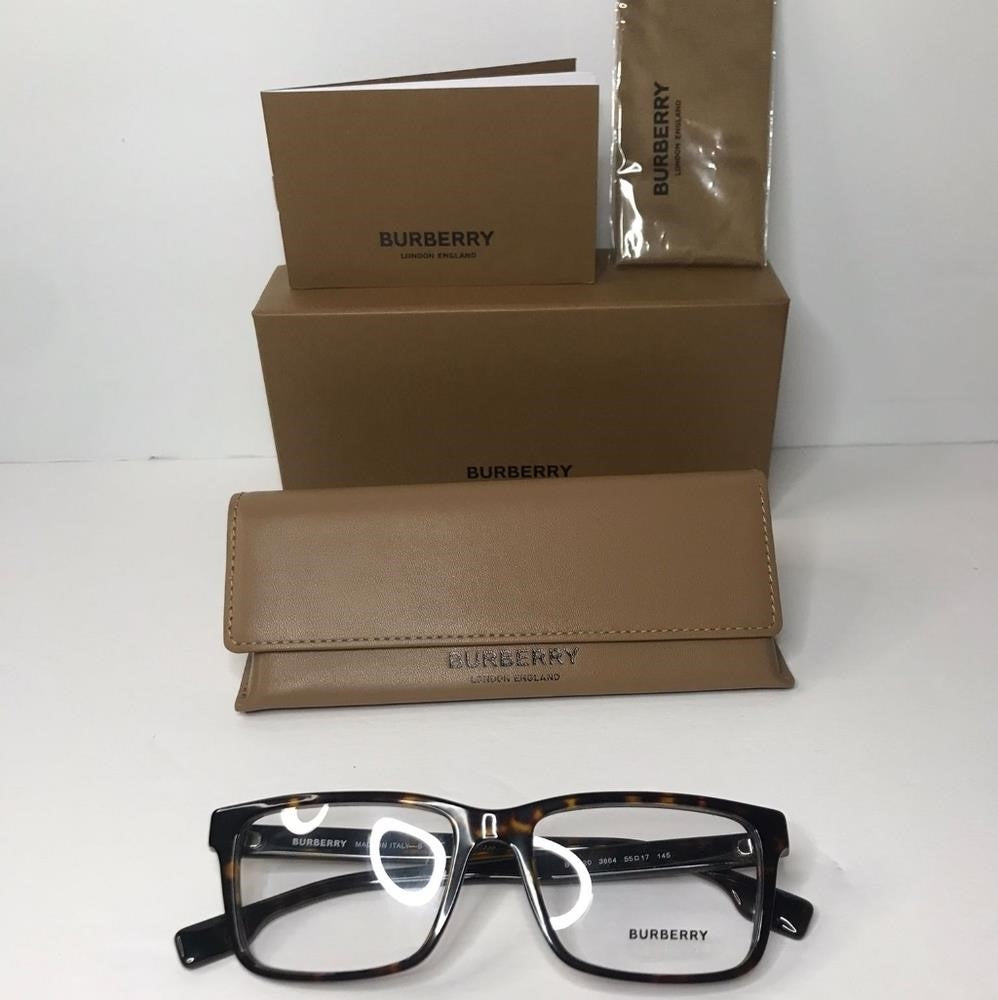 Authentic New BURBERRYMen's Tortoise Square Eyeglass Frames BE2320F386455