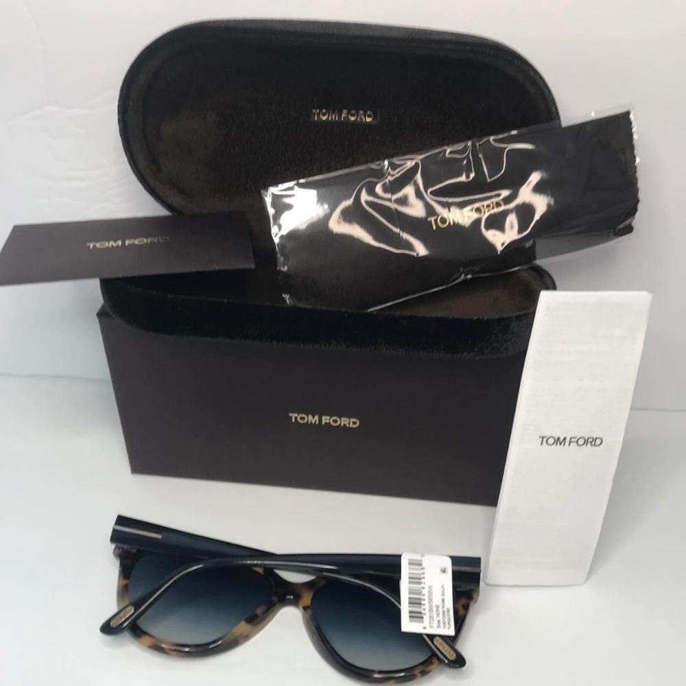 💯 Auth Tom Ford Butterfly Sunglasses TF518 Livia 56W Tortoise/Black 58mm FT0518