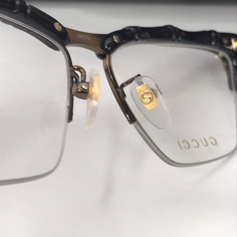 💯 Original Gucci GG0660O 001 58mm Black/Black Semi-Rimless Eyeglasses Frames.